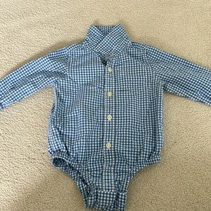 Baby gap toddler boy, 18 to 24 month white and blue collared one piece